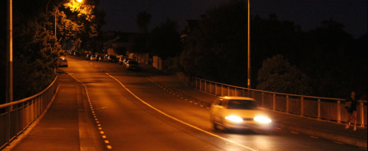 Car leaving scene of accident