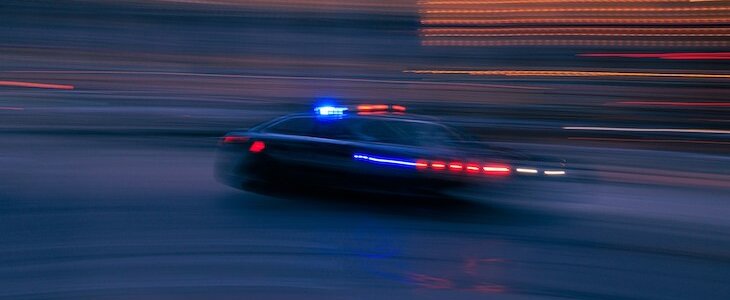 police car riding at high speed