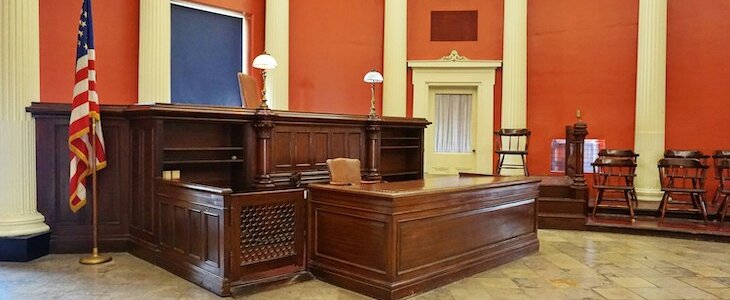 photo of empty courtroom