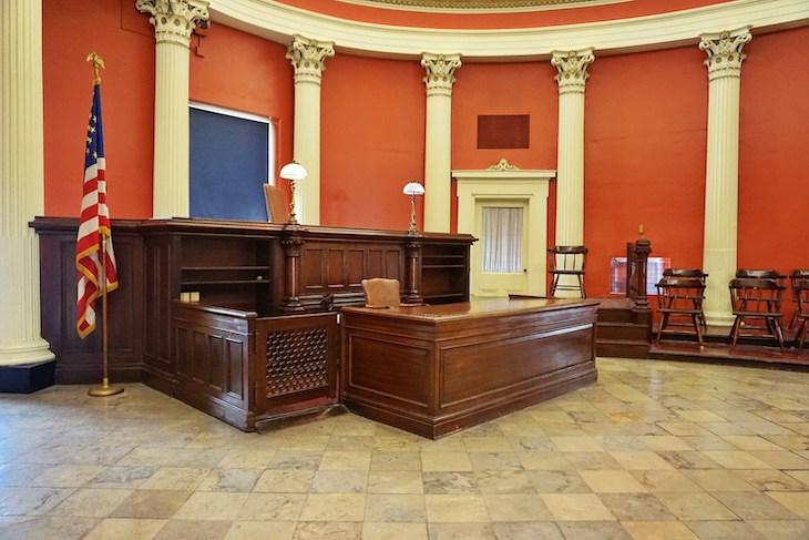 photo of empty courtroom
