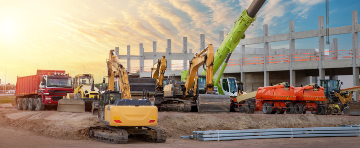 Heavy machinery on a construction site