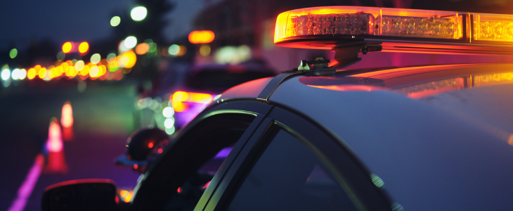 Police pulling over drunk driver