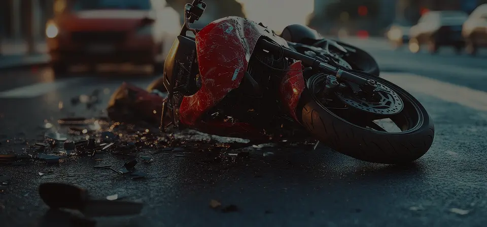 red-motorcycle-is-laying-road-with-car-it